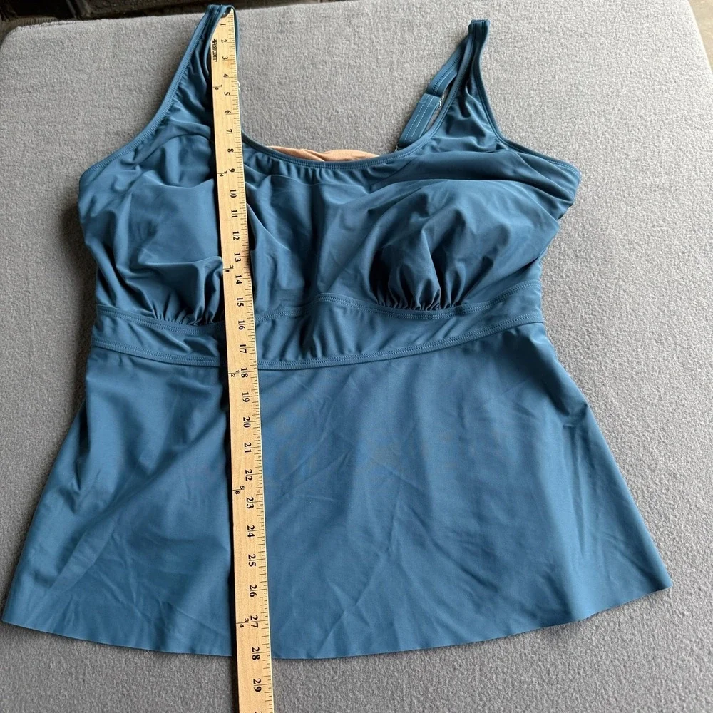 Shapermint Tankini Swim Top Womens 4XL Blue Adjustable Strap Wire Free Lined NWT